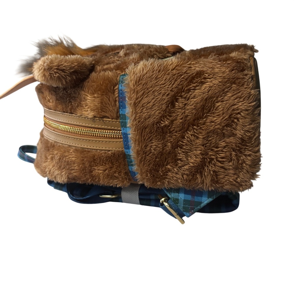 Loungefly Busch Gardens Highland Cow Plush Mini Backpack Brown Plaid NWT Hairy - Picture 3 of 8